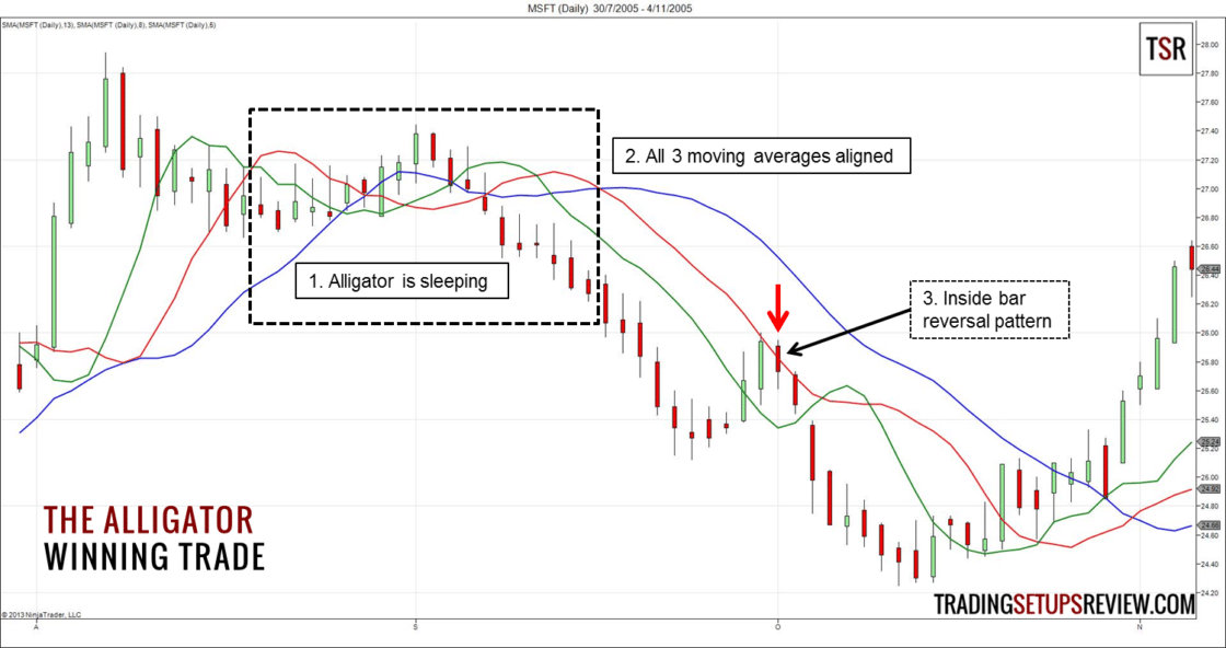 Tageschart MSFT Aktie - Alligator Trading System