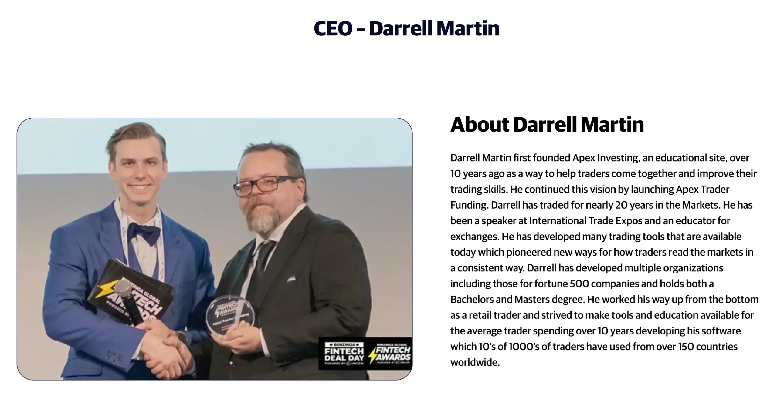 Gründer von Apex Trader Funding - Darrell Martin