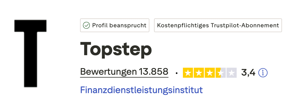 Die Topstep Bewertung auf Trustpilot