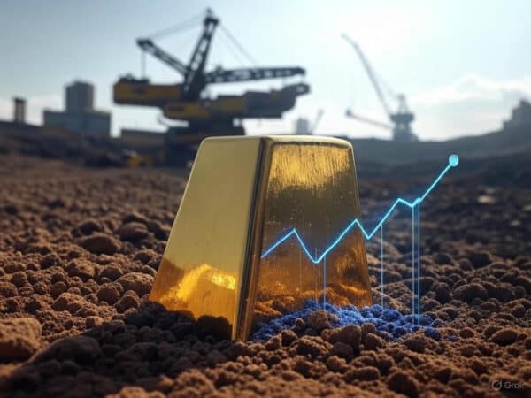 Minenaktien und Goldinvestment stilisiert als kleines Titelbild