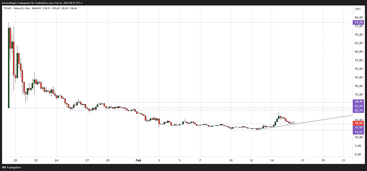 TRUMP Coin Prognose mittelfristig im 4-Stunden-Chart