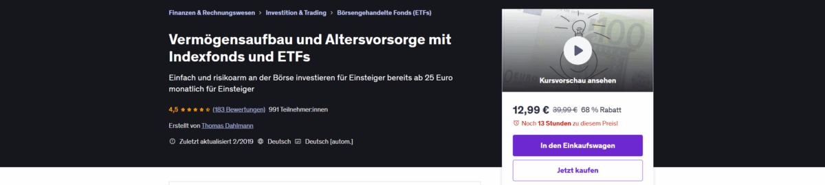 vermögensaufbau mit etf: online-kurs bei udemy von thomas dahlmann