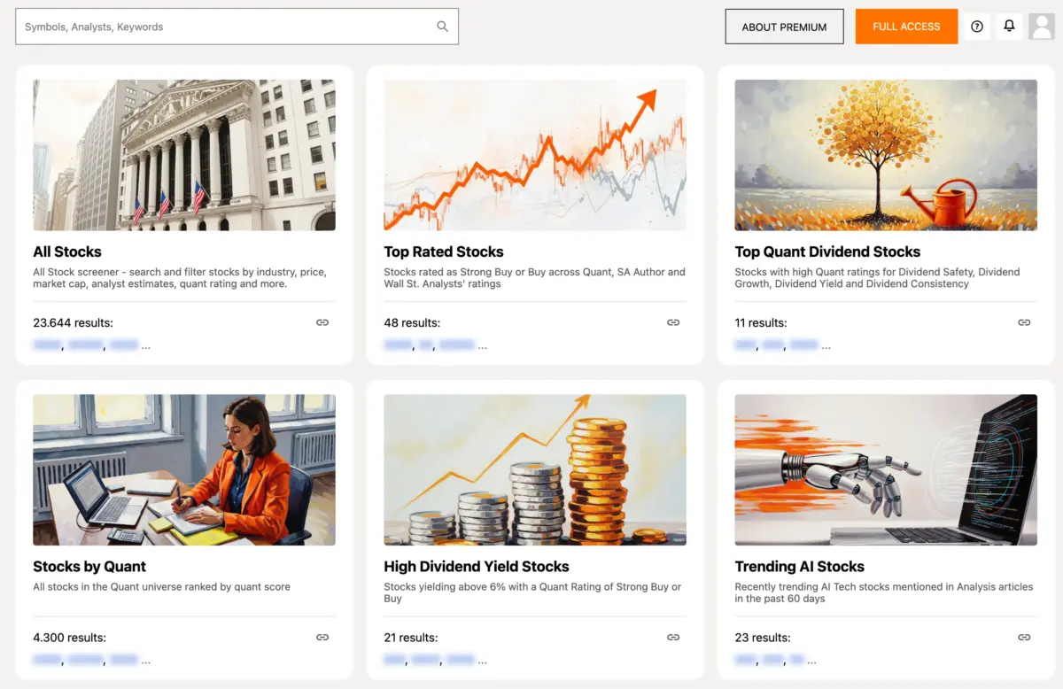 Stock-Screener von Seeking Alpha