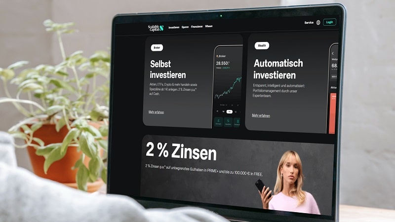 Online Broker Mögliche Zinsen bei Scalable