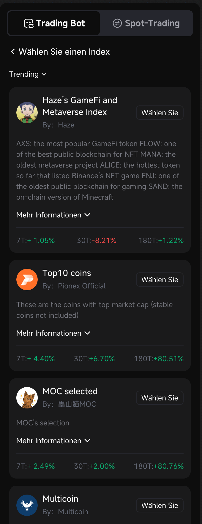 Pionex Erfahrungen: Test, Bewertungen & Kosten (2026) Sparsame Informationen zu den jeweiligen Kryptobots