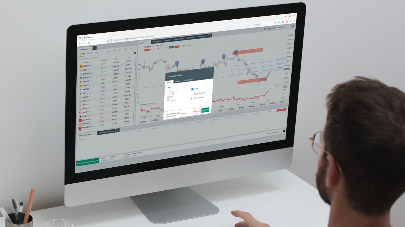 Daytrading Broker XTB Chartanalyse durchführen