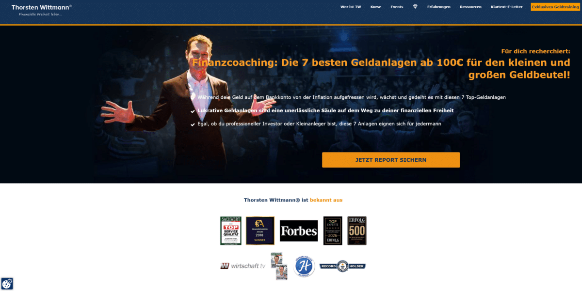 Auf thorstenwittmann.com bietet Thorsten Wittmann 7 verschiedene Finanz-Kurse an