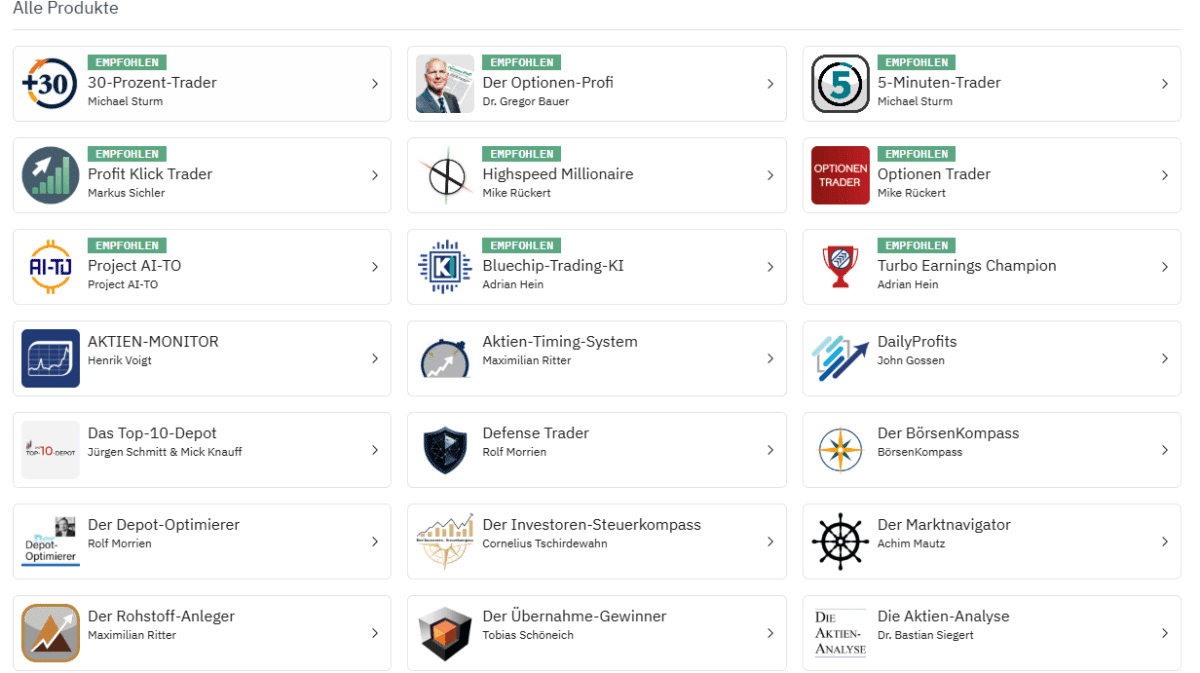 die auswahl der boersendienste bei one click trading