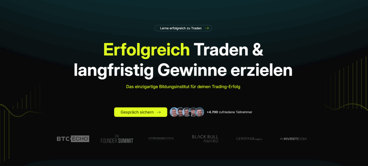 Ist Florian Sonderhausen seriös? Kosten, Erfahrungen & alles über die Trading-Ausbildung (2026) florian sonderhausens webseite, header bereich