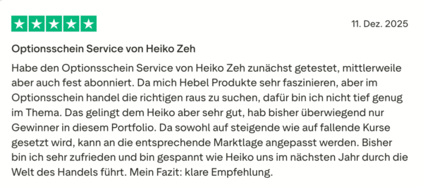 Signale für Optionsscheine 14 Tage testen! Heiko Zeh Trustpilot Bewertung