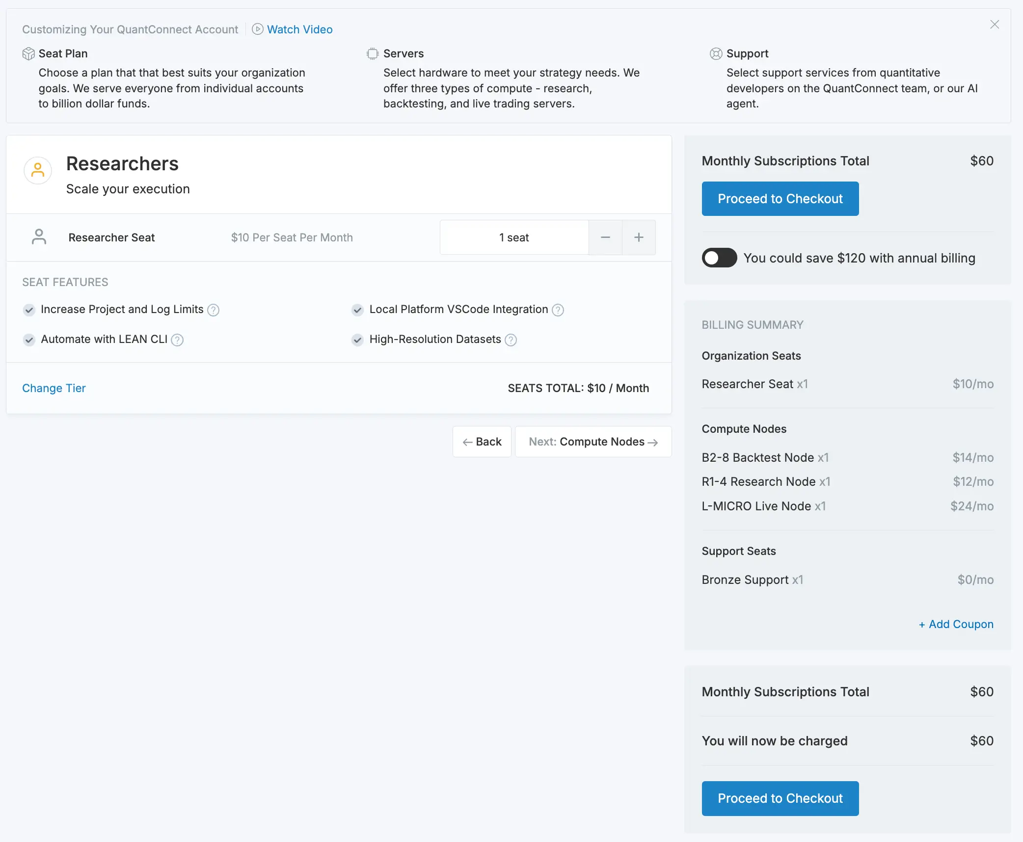 QuantConnect Test: Die Wahrheit über Kosten, Funktionen und Lernkurve (2026) Flexible Preispläne von QuantConnect