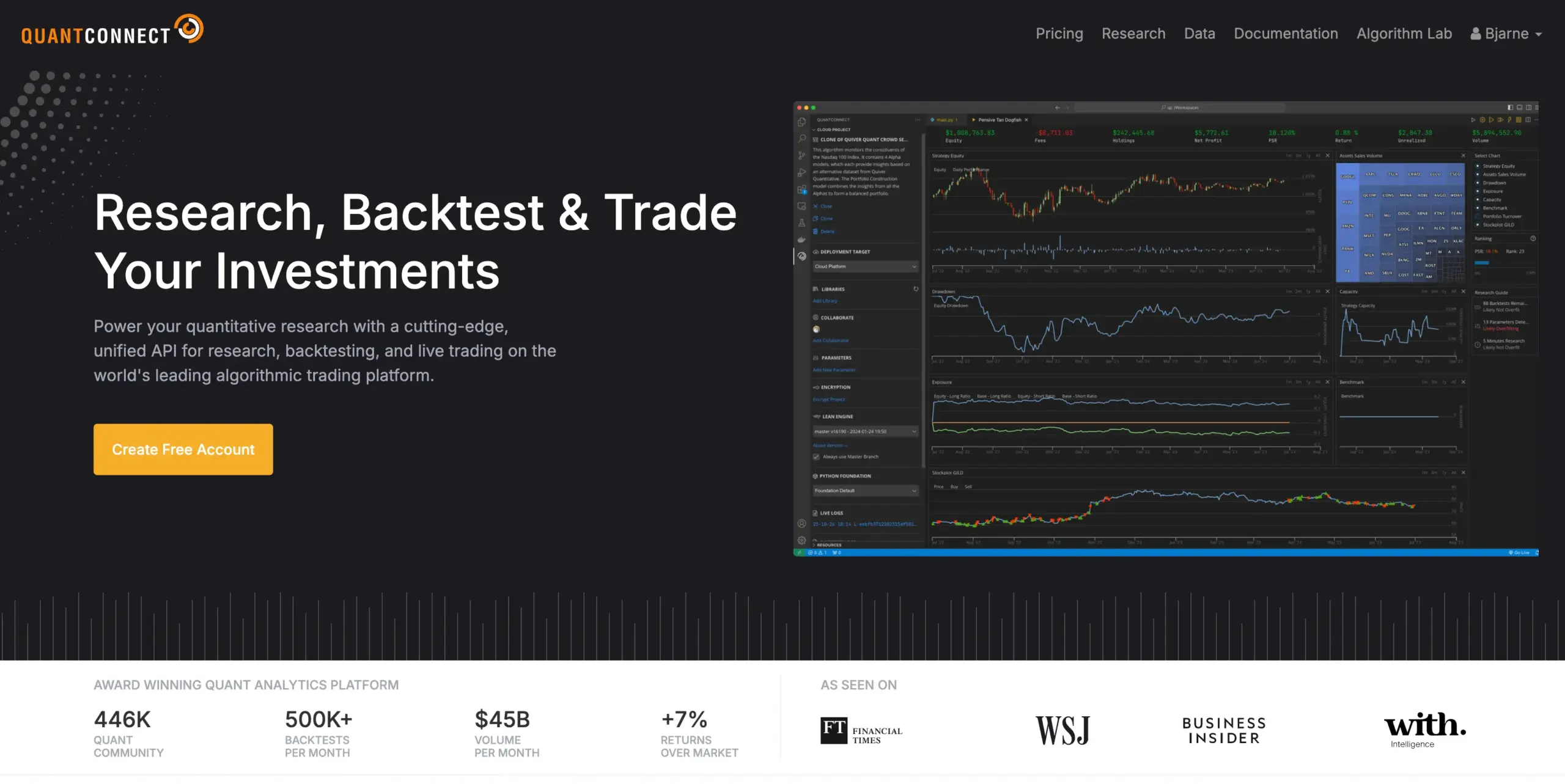 QuantConnect Test: Die Wahrheit über Kosten, Funktionen und Lernkurve (2026) Website von QuantConnect