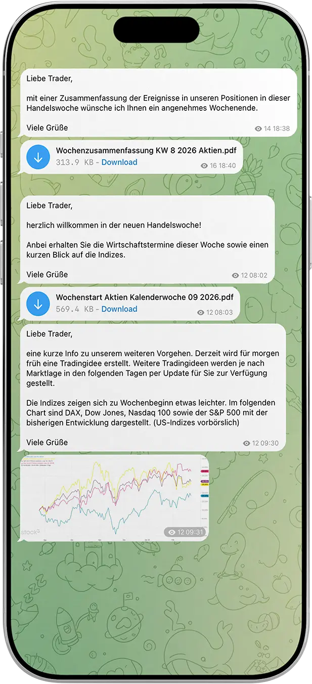 aktien signale telegram message on iphone