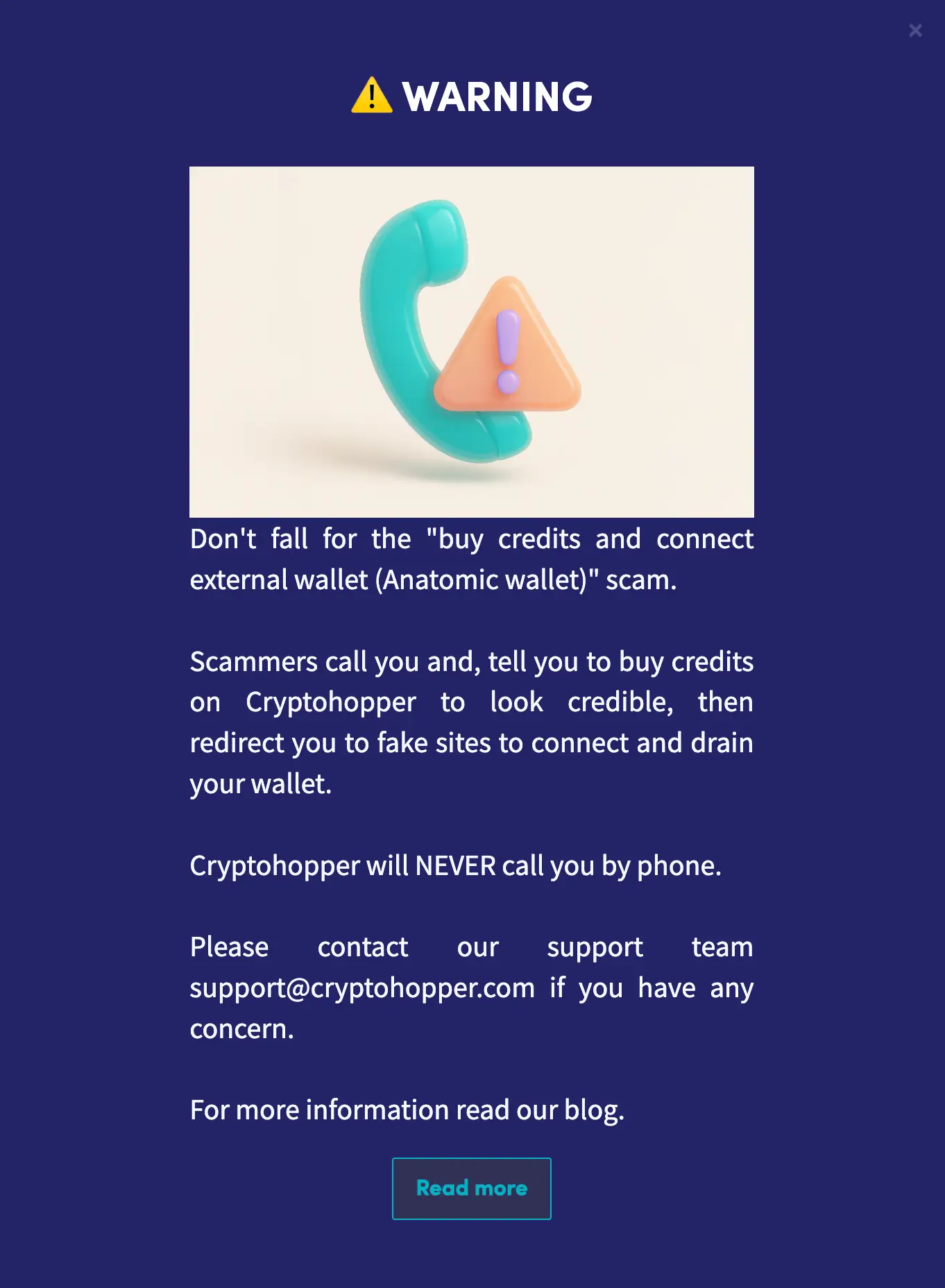 Cryptohopper Erfahrungen & Test 2026: Lohnt sich der Trading-Bot? Hinweistext über Scamnachrichten