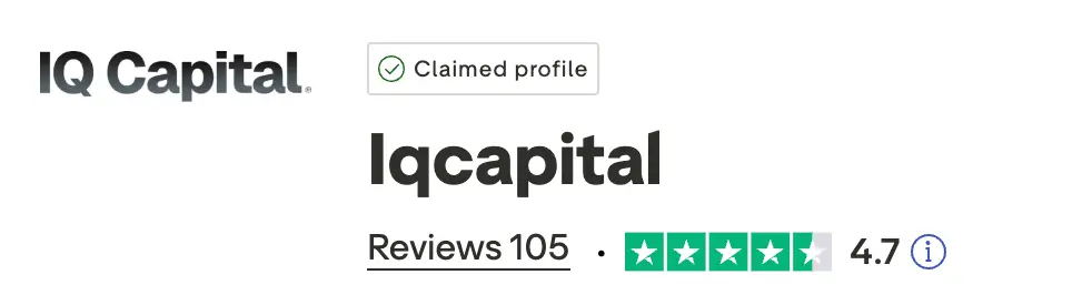 IQ Capital Erfahrungen: Challenge, Kosten & Test (2026) IQ Capital mit 105 Bewertungen auf Trustpilot - 4,7 Sterne im Schnitt