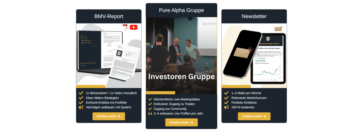 Balthasar Becker Angebote in der Übersicht: BMV-Report, Pure Alpha Investorengruppe und kostenloser Newsletter