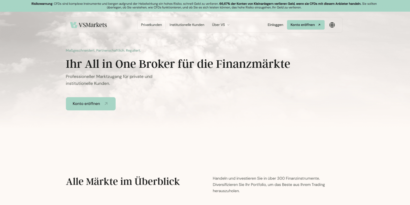 VS Markets Webseite