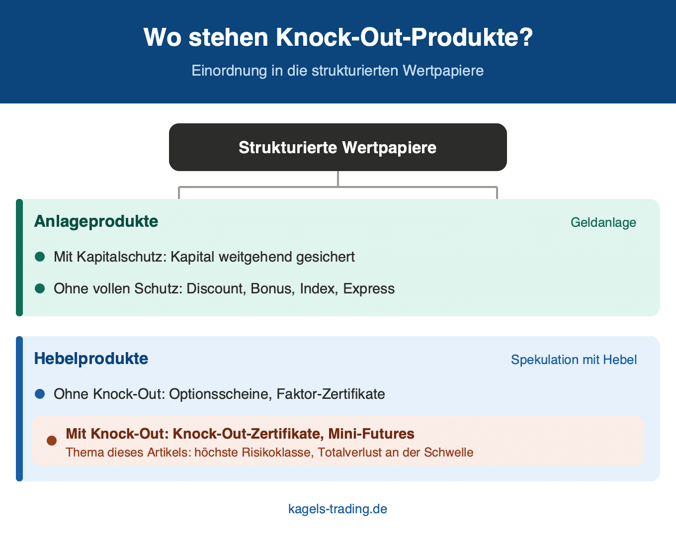 Einordnung der Knock-Out-Produkte: Anlageprodukte und Hebelprodukte mit und ohne Knock-Out