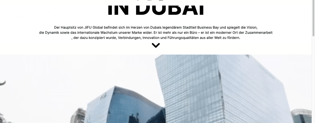 JIFU Hauptsitz in Dubai Business Bay laut eigener Unternehmensseite