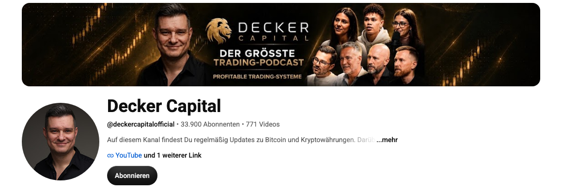 Decker Capital YouTube-Kanal von Roman Decker
