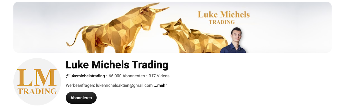 Luke Michels Trading YouTube-Kanal mit Aktien- und Marktvideos