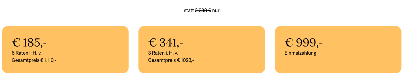 Madame Moneypenny Preise: Finance First für 999 Euro Einmalzahlung