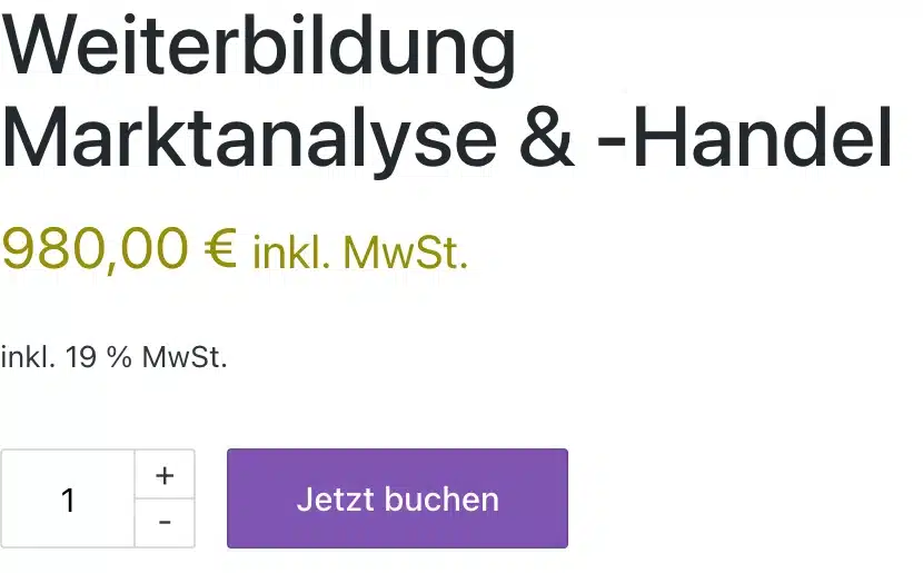 Money-Monkeys Seminar: Weiterbildung Marktanalyse und -Handel für 980 Euro mit Buchungsbutton