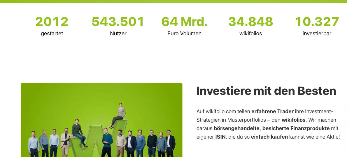 wikifolio Kennzahlen: 543.501 Nutzer und 34.848 wikifolios, davon 10.327 investierbar