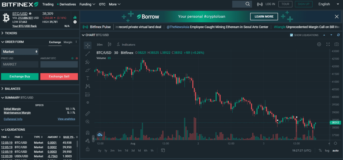 Bitfinex Handelsplattform