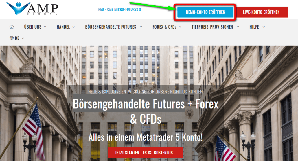 Demo Konto bei AMP Global eröffnen