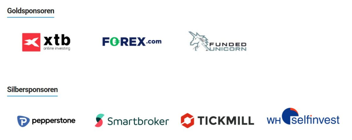 Ein Überlick über die Goldsponsoren und Silbersponsoren auf der World of Trading 2024