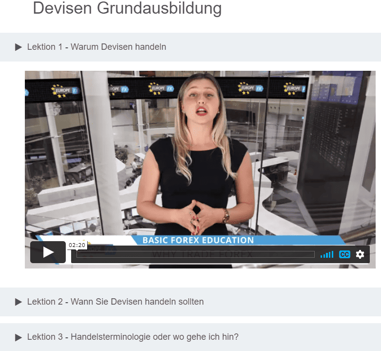 EuropeFX - Weiterbildung