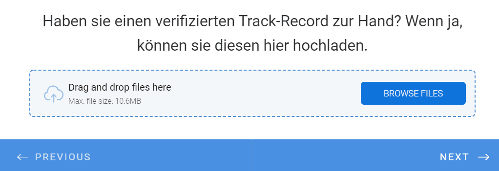 Heldental Challenge Track Record, Heldental Bewerbung