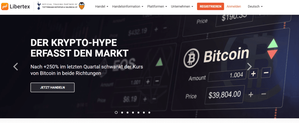 Libertex Webseite 