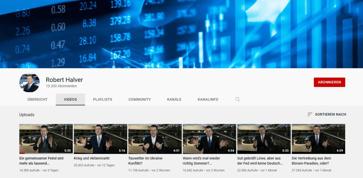Robert Halver YouTube Kanal