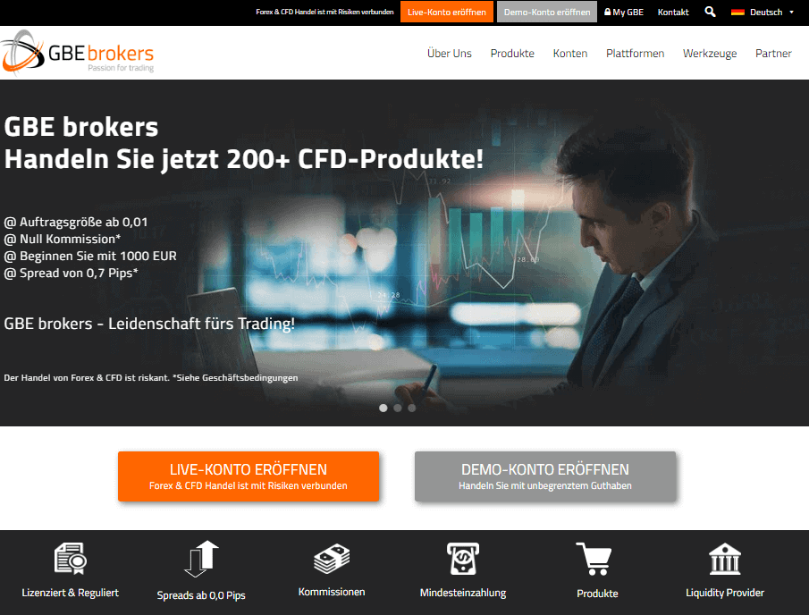 GBE Brokers Homepage