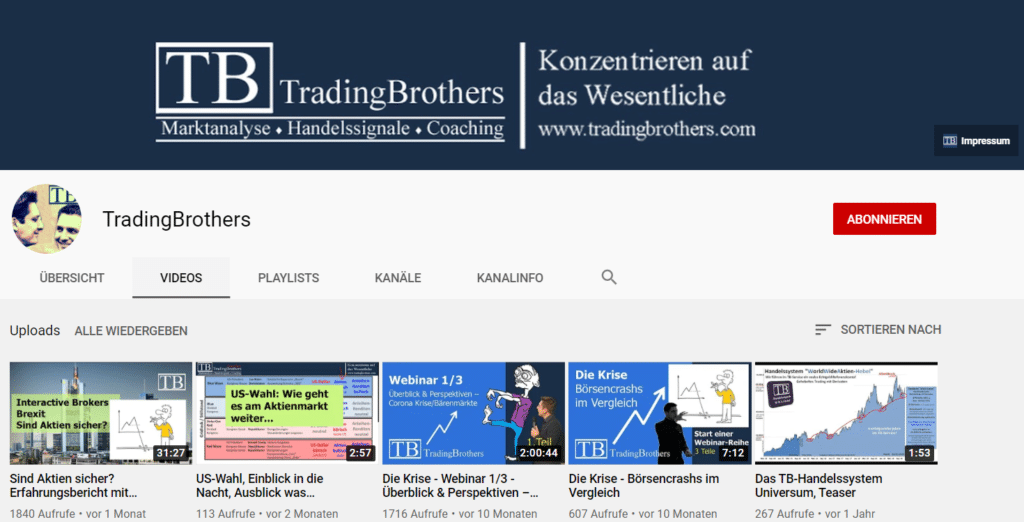 TradingBrothers YouTube Kanal
