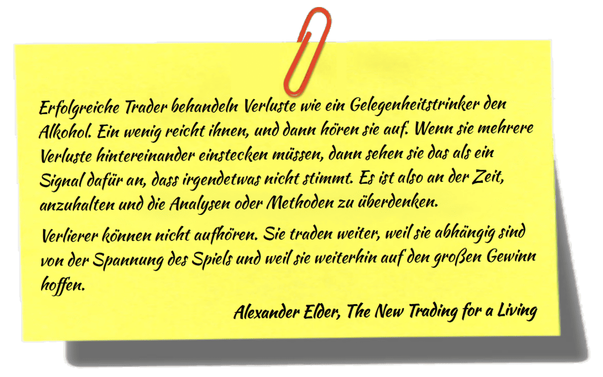 Effektives Money Management und Risikosteuerung im Trading - der Guide (2025) alexander elder trading zitat über Trader, die immer mehr Verluste machen.