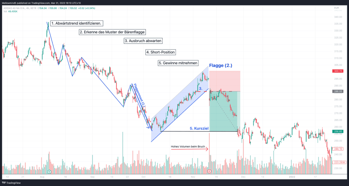 bear flag tradingbeispiel adidas