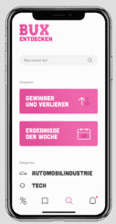 BUX App zeigt Gewinner und Verlierer Automobilindustrie