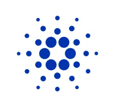 Das Bild zeigt das Logo der Kryptowährung Cardano (ADA).