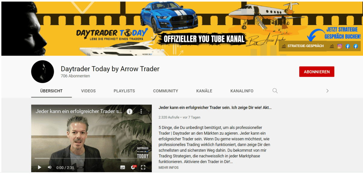 YouTube Kanal Arrow Trader