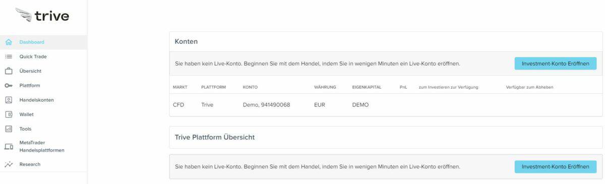 demokonto bei trive