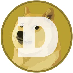 Das Bild zeigt das Logo der Kryptowährung Dogecoin (DOGE).