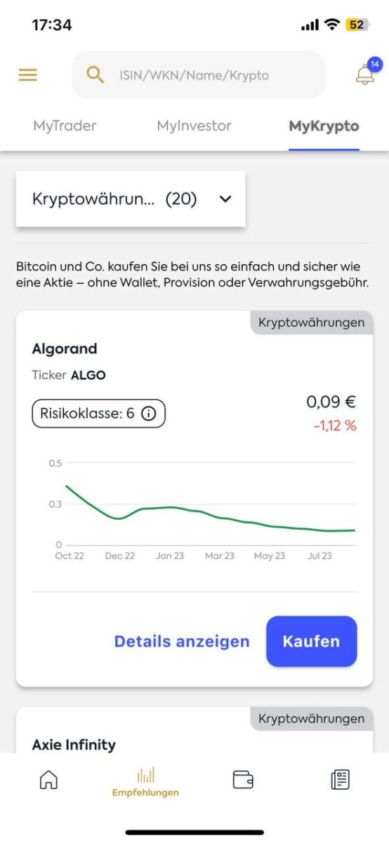 followmymoney app kryptowaehrungen