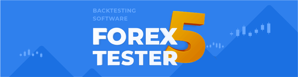 Das Bild zeigt das Logo von Forex Tester 5. 