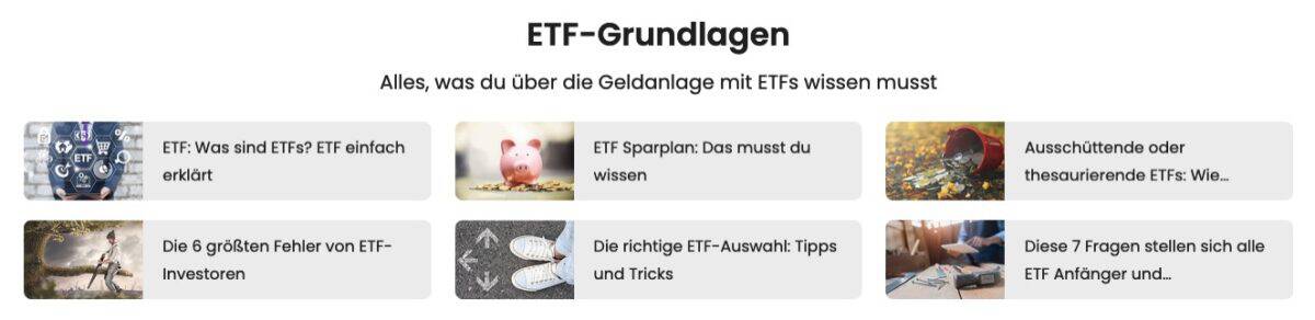 JustETF Grundlagen Geldanlage mit ETFs