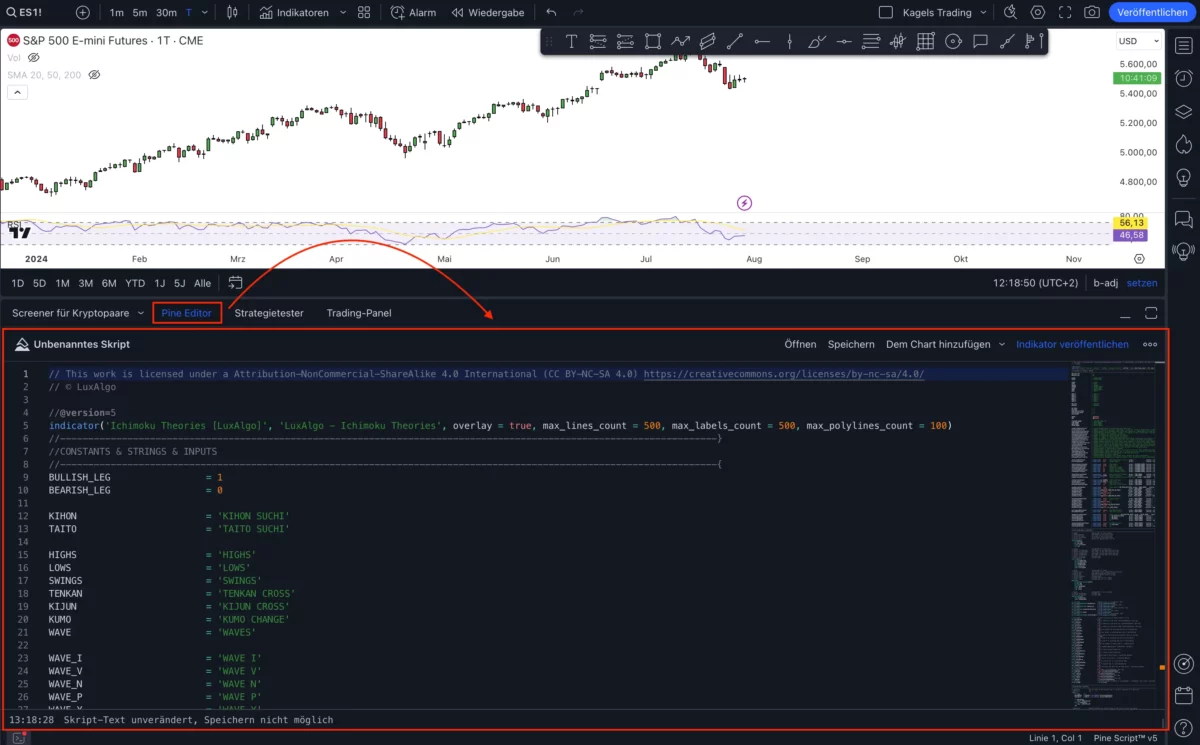 Pine Editor in TradingView