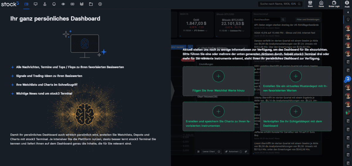 stock3 terminal persoenliches dashboard