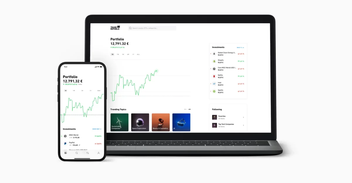 Trade Republic Handelsplattform mit modernen Features